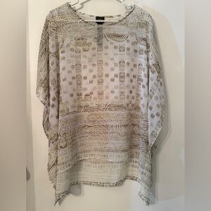 Chico's Neutral Geometric Flowy Tunic